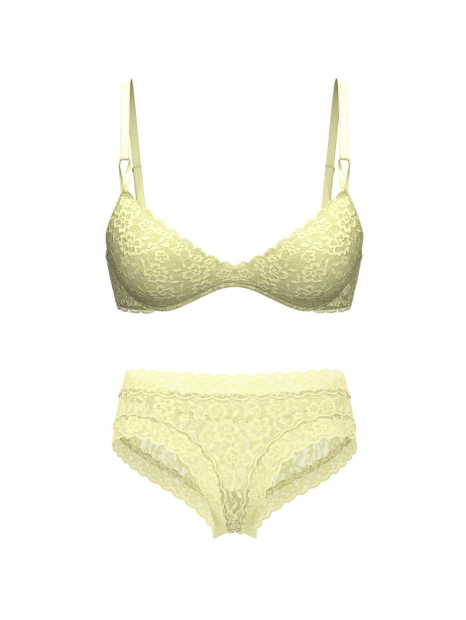 Кружевной комплект Victoria's Secret бюст Push-Up и трусики чики 1162772631 (Желтый 38D/XL)