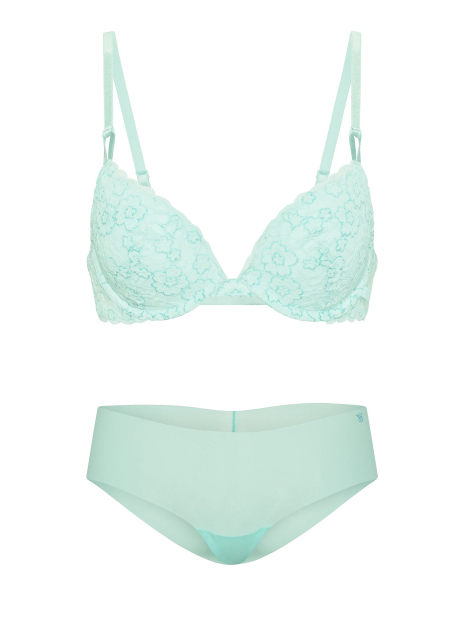 Комплект белья Victoria's Secret бюст Push-up и трусики чики 1162824388 (Бирюзовый 34A/S)