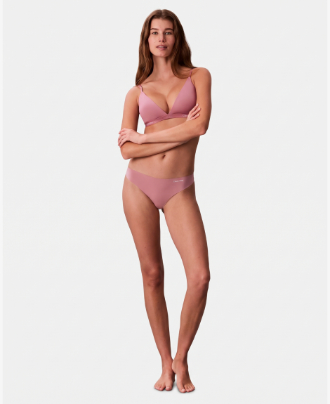 Женский комплект белья Calvin Klein бралетт триангл и трусики тонг 1162865003 (Розовый S)