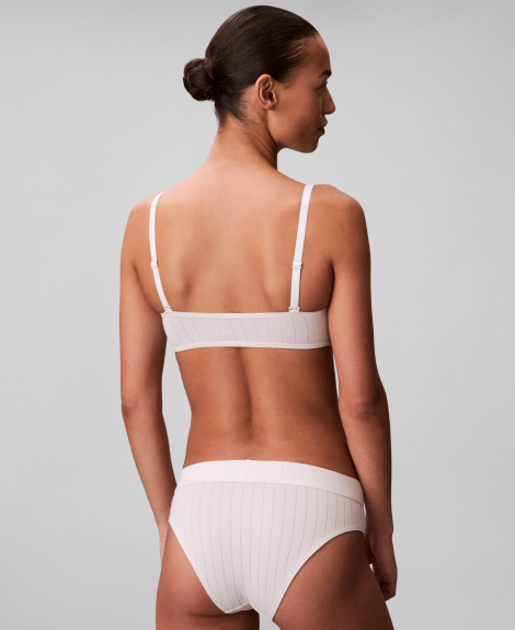 Женский комплект белья Calvin Klein топ бандо и трусики бикини 1162871998 (Молочный S)