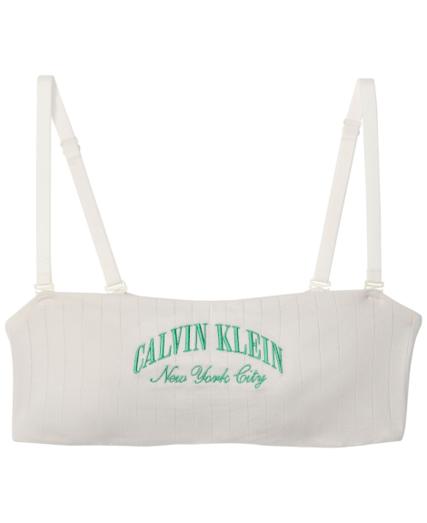 Женский комплект белья Calvin Klein топ бандо и трусики бикини 1162871998 (Молочный S)