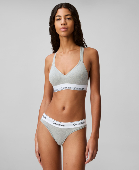 Комплект белья Calvin Klein бралетт топ и трусики бикини 1162879060 (Серый XL)