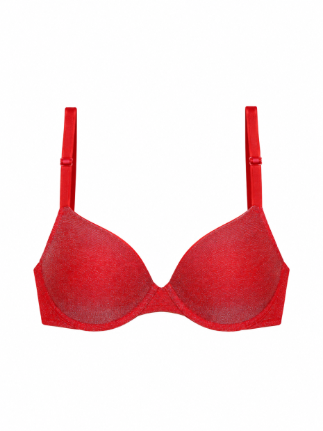 Комплект белья с блеском Victoria's Secret Pink бюстгальтер и трусики чики 1162911465 (Красный 34B/S)