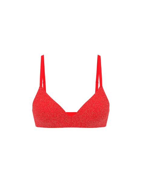 Комплект белья с блеском Victoria's Secret Pink бюстгальтер Push-Up и трусики чики 1162937963 (Красный 34A/S)