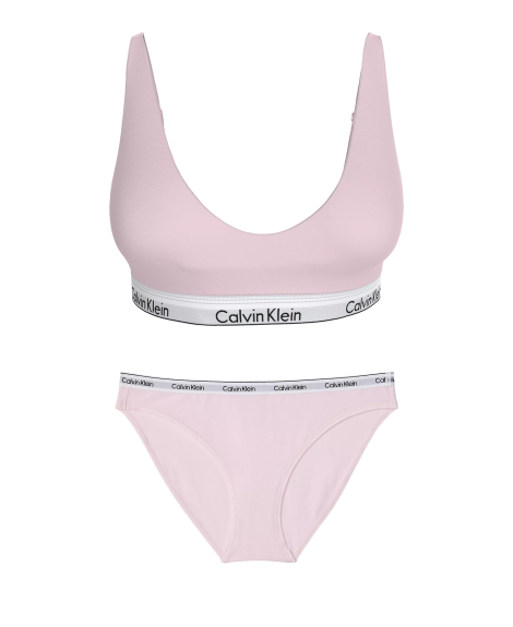 Женский комплект белья Calvin Klein бралетт и трусики бикини 1163179283 (Розовый M)
