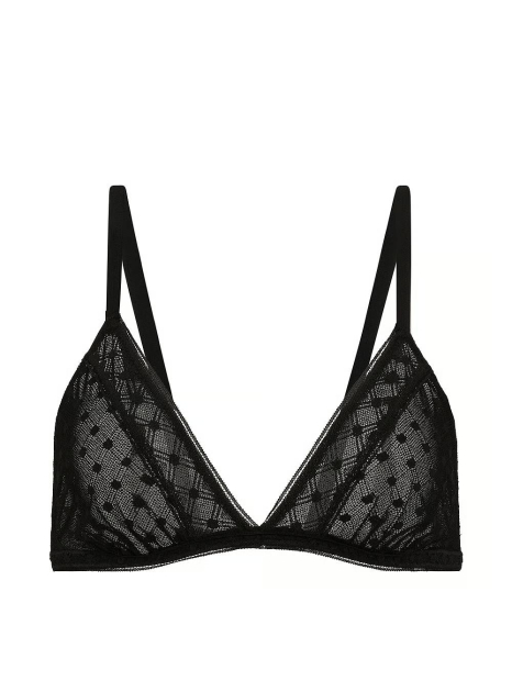 Комплект белья Victoria's Secret бралетт триангл и трусики тонг 1163242234 (Черный S)