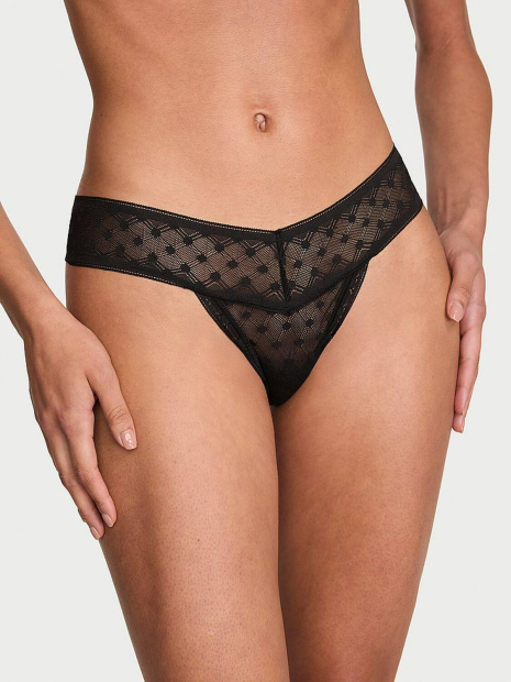 Комплект белья Victoria's Secret бралетт триангл и трусики тонг 1163242234 (Черный S)