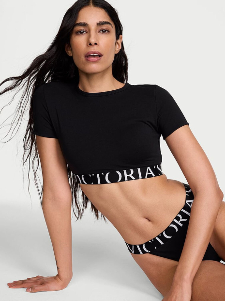 Жіночий комплект Victoria's Secret бра-топ і трусики 1163278998 (Чорний S)