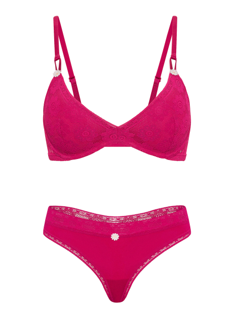 Жіночі трусики тонг Victoria's Secret з мереживом 1163317946 (рожевий L)