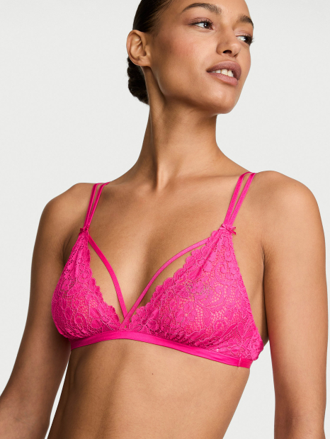 Комплект белья Victoria's Secret бралетт триангл и трусики тонг 1163351099 (Розовый L)