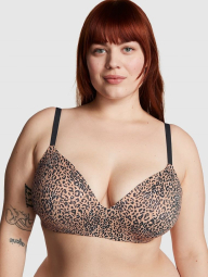 Комплект белья Victoria's Secret PINK бюст Push-up и трусики чики 1159834310 (Леопардовый 32C/S)