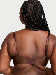 Гладкий комплект білизни Victoria's Secret погруддя та трусики тонг 1159838224 (Коричневий 36C/L)
