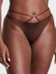 Гладкий комплект білизни Victoria's Secret погруддя та трусики тонг 1159838224 (Коричневий 36C/L)