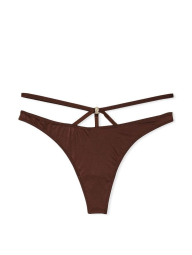 Гладкий комплект білизни Victoria's Secret погруддя та трусики тонг 1159838224 (Коричневий 36C/L)