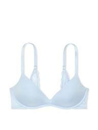 Кружевной комплект белья Victoria's Secret Push-Up бюст и трусики бразильяны 1159838287 (Голубой 36B/L)