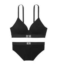 Жіночий комплект білизни Victoria's Secret ліф та трусики хіпхагери 1159838387 (Чорний 34B/S)