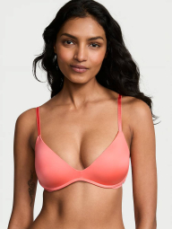 Шикарний комплект білизни Victoria's Secret погруддя Push-Up та трусики тонг 1159838425 (Помаранчевий 32B/XS)