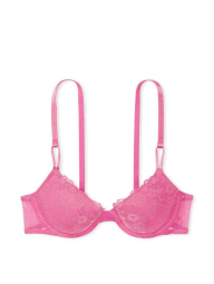 Женский комплект белья Victoria's Secret бюстгальтер и трусики тонг 1159838470 (Розовый 34C/M)