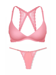 Комплект белья Victoria's Secret бюст Push-Up и трусики стринги 1159838563 (Розовый 34B/S)