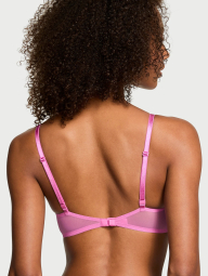 Кружевной комплект белья Victoria's Secret бюстгальтер Push-up и трусики стринги со стразами 1159838640 (Розовый 38B/L)