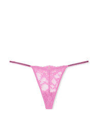 Кружевной комплект белья Victoria's Secret бюстгальтер Push-up и трусики стринги со стразами 1159838640 (Розовый 38B/L)