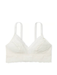 Кружевной комплект белья Victoria's Secret бралетт и трусики тонг 1159838870 (Молочный L)