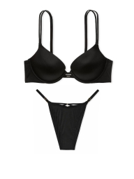 Эффектный комплект Victoria's Secret бюст Push-Up и трусики бразильяны 1159838872 (Черный 40D/XXL)