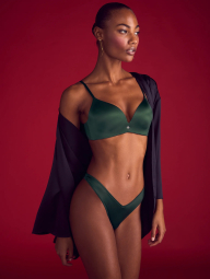 Комплект Victoria's Secret бюст Push-Up и трусики тонг 1159838975 (Зеленый 40D/XXL)