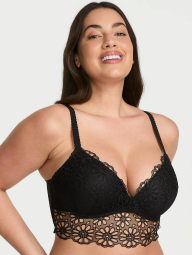 Эффектный комплект Victoria's Secret бюст Push-Up и трусики стринги 1159839182 (Черный 36B/M)