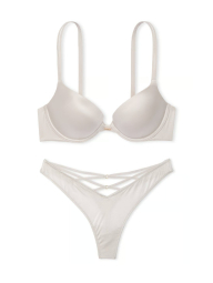 Комплект белья Victoria's Secret бюст Push-Up и трусики тонг 1159839302 (Серый 34A/S)
