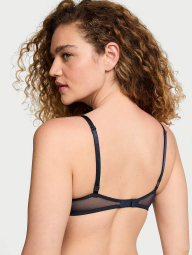 Кружевной комплект белья Victoria's Secret бюст и трусики тонг 1159839751 (Синий 36C/L)