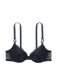 Кружевной комплект белья Victoria's Secret бюст и трусики тонг 1159839751 (Синий 36C/L)