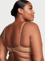 Гладкий комплект белья Victoria's Secret бюст Push-Up и трусики тонг 1159839881 (Коричневый 38DD/XL)