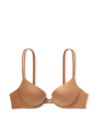 Гладкий комплект белья Victoria's Secret бюст Push-Up и трусики тонг 1159839881 (Коричневый 38DD/XL)
