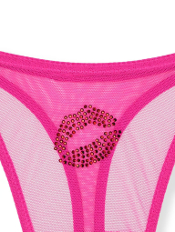 Комплект білизни Victoria's Secret бюст та трусики тонг зі стразами 1159839975 (Рожевий 38C/XL)
