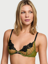 Жіночий комплект білизни Victoria's Secret погруддя та трусики тонг в горошок 1159839977 (Зелений 38D/L)