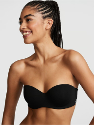 Комплект белья Victoria's Secret PINK бюст и трусики стринги 1159840106 (Черный 36A/M)