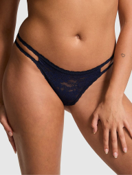 Мереживний комплект білизни Victoria's Secret Pink корсетний топ та трусики тонг 1159840110 (Синій S)
