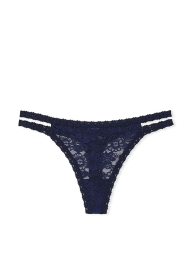 Мереживний комплект білизни Victoria's Secret Pink корсетний топ та трусики тонг 1159840110 (Синій S)