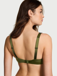 Комплект білизни зі стразами Victoria's Secret ліф Push-up та трусики тонг 1159840122 (Зелений 36D/L)