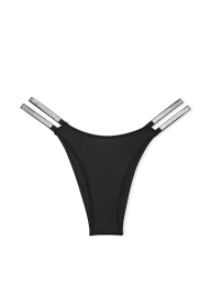 Комплект белья со стразами Victoria's Secret лиф Push-up и трусики бразильяны 1159840131 (Черный 32B/XS)