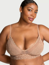 Шикарный комплект белья Victoria's Secret бралетт и трусики бразильяны 1159840133 (Бежевый XL)
