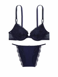 Комплект белья Victoria's Secret бюст Push-Up и трусики стринг бикини 1159840371 (Синий 38B/L)
