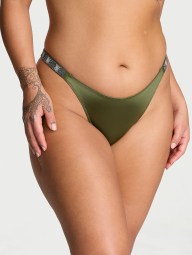 Комплект белья со стразами Victoria's Secret лиф Push-up и трусики базильяны 1159840416 (Зеленый 32C/XS)