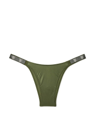 Комплект белья со стразами Victoria's Secret лиф Push-up и трусики базильяны 1159840416 (Зеленый 32C/XS)