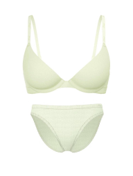 Женский комплект белья Victoria's Secret Pink лиф Push-Up и трусики бикини 1159840493 (Салатовый 32C/S)