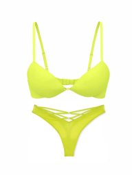 Жіночий комплект білизни Victoria's Secret ліф та трусики тонг 1159840696 (Салатовий 32C/S)