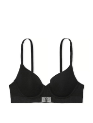 Жіночий комплект білизни зі стразами Victoria's Secret ліф та трусики тонг 1159840742 (Чорний 34C/M)