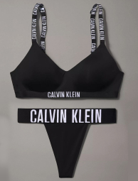 Женский комплект белья Calvin Klein бюст и трусики тонг 1159840854 (Черный S)