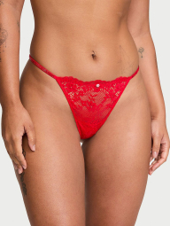 Шикарный комплект белья Victoria's Secret лиф триангл и трусики стринги со стразами 1159841155 (Красный XS)